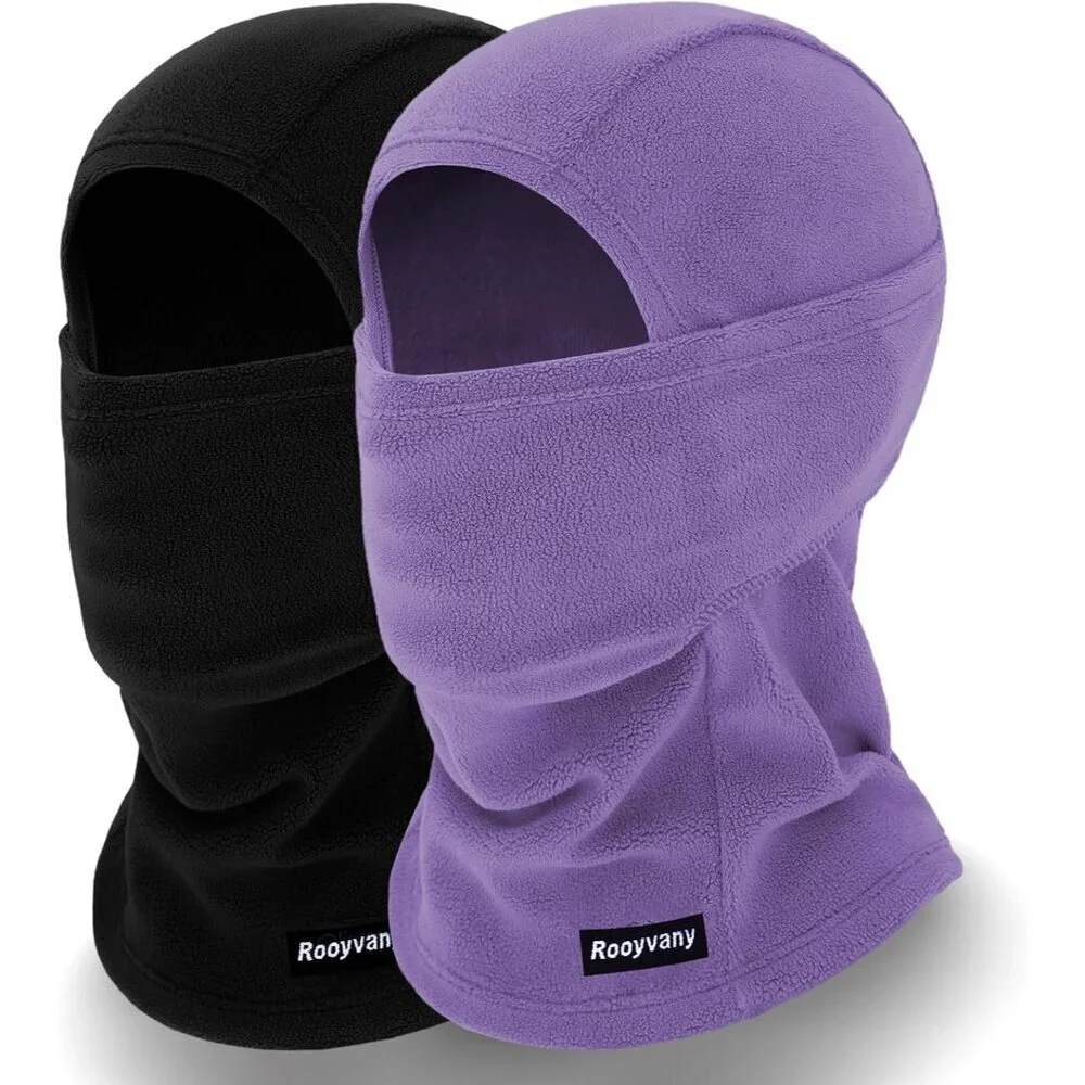 Women's Black/light Purple Balaclava Mask Windproof Lightweight Winter Face Mask